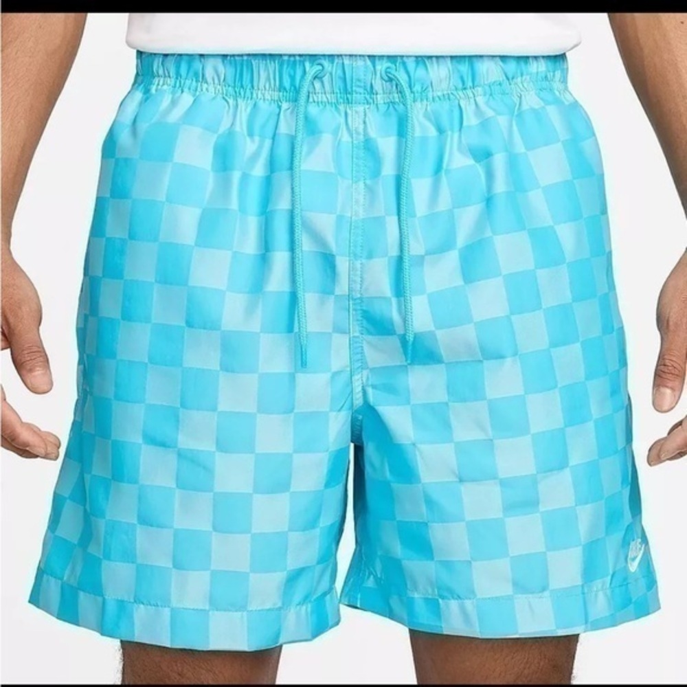 Nike Men's Checkers Club Flow Short, Woven Bright Blue, Size , New - Picture 1 of 7
